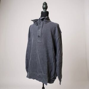 🦅 Vintage American Eagle Navy Quarter-Button Henley • Size XLT • 100% Cotton ✨